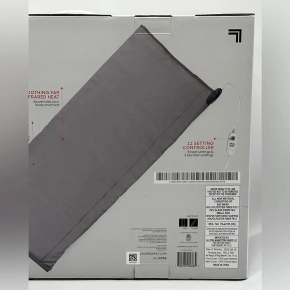 Sharper Image Calming Heat Sauna Wrap, 8 Heat Levels, 3 Massaging Vibrations - Picture 7 of 8